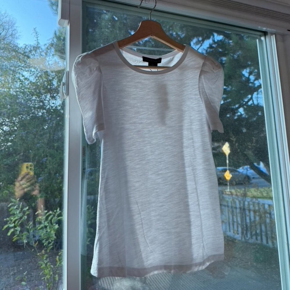 Sanctuary Puff Sleeve White Tee